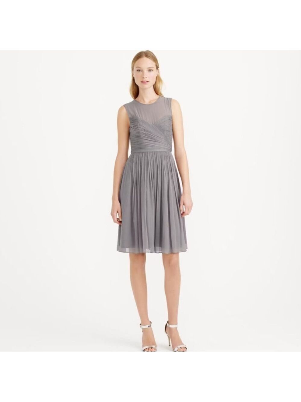J.Crew Clara Silk Chiffon Wedding Cocktail Dress, Size 6